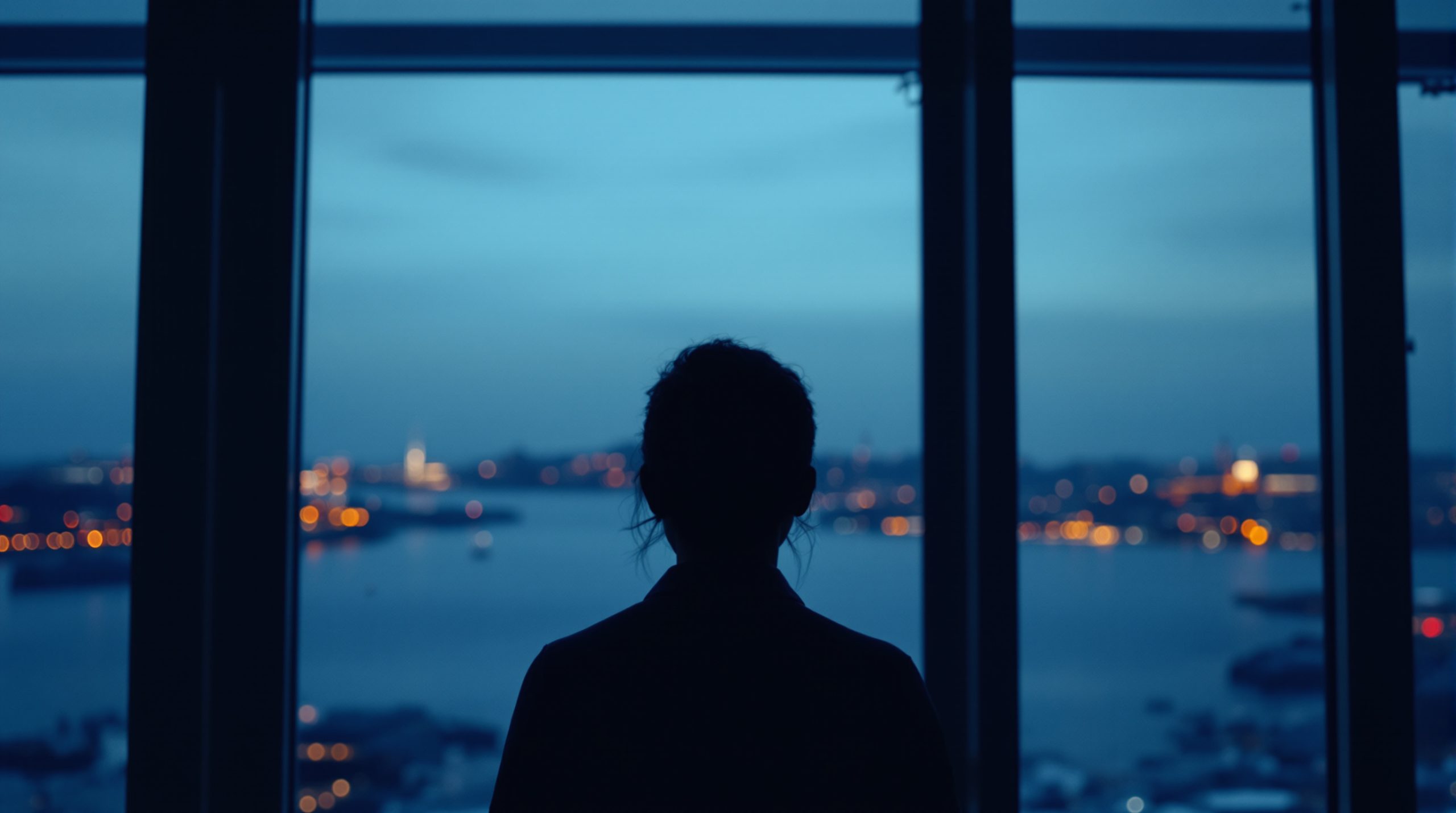 A buyer reflecting while looking at the Istanbul skyline