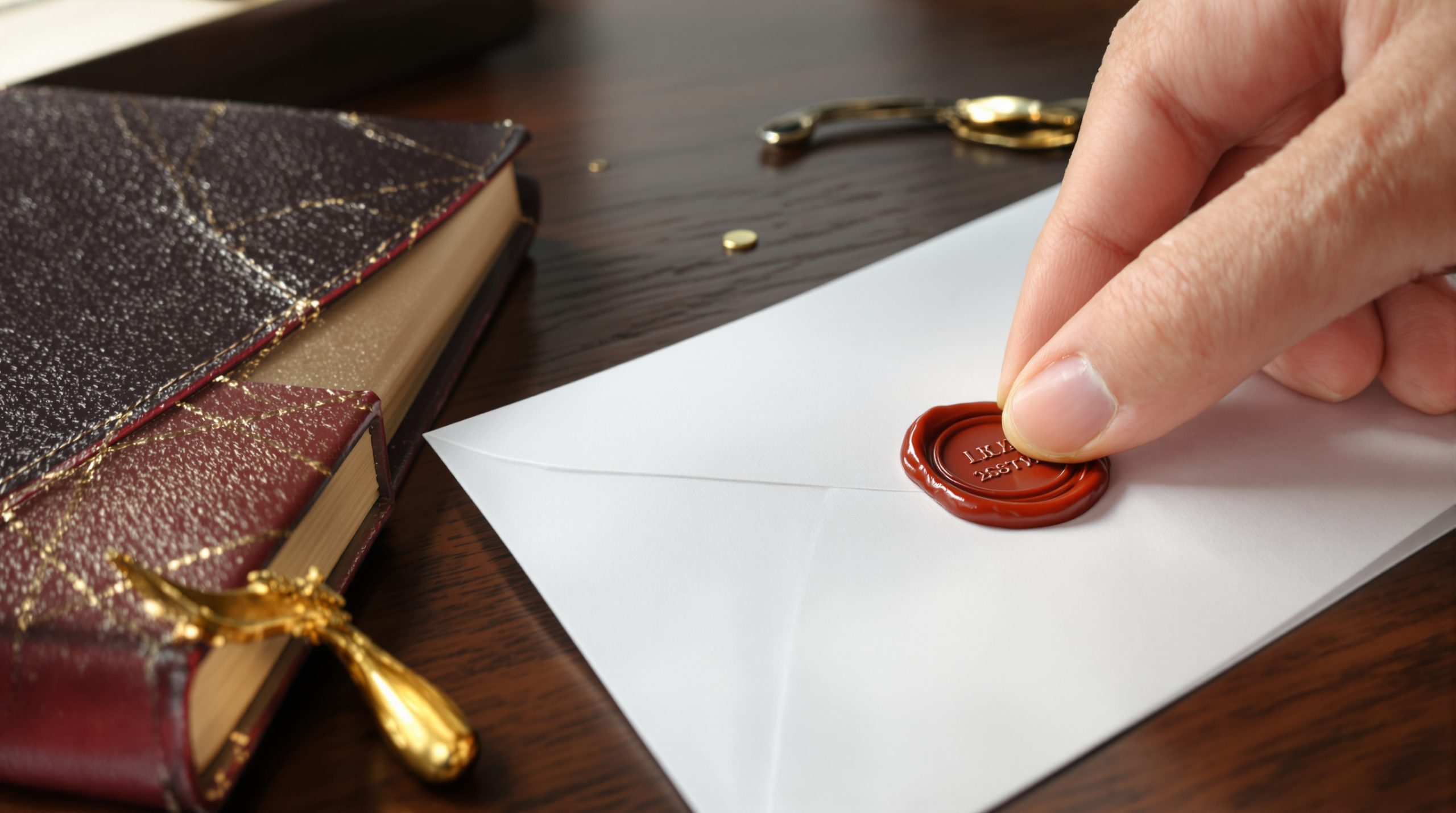 A notarial warning letter being sealed with wax
